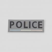 Elastyczna opaska szare tło z rzepem 10x3,5cm - policja