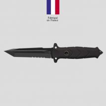 Nóż le vengeur + etui kydex + pętelka paska + zestaw molle + krzesiwo + płytka ostrzenia - czarny - tb outdoor
