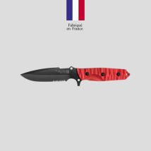 Nóż le maraudeur g10 toxifie (ostrze ząbkowane) + etui kydex bez uchwytu molle - czerwony - tb outdoor