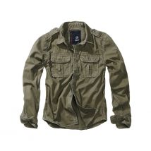Chemise Vintage Longsleeve Military Style Vert - Brandit - Taille 2xl - Vet Sécurité