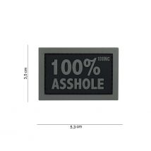 Patch 3d En Pvc "100% Asshole" Noir - 101 Inc - Vet Sécurité