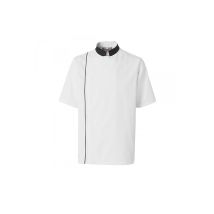 Veste De Cuisine Homme Ajik Manches Courtes Blanc Et Noir - Molinel - Taille M - Vet Sécurité