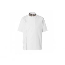 Veste De Cuisine Homme Ajik Manches Courtes Blanc Et Marron - Molinel - Taille Xs - Vet Sécurité