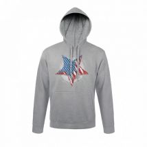 Sweat-shirt Gris Chiné Etoile Us - Army Design By Summit Outdoor