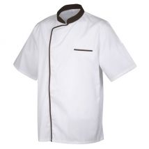 Kurtka unisex energy krótki rękaw biała i mokka - robur 3xl