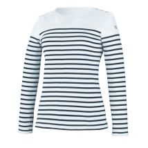Tee-shirt Femme Manches Longues Ancre Blanc Rayé Marine - Robur - Taille L - Vet Sécurité