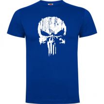 Tee-shirt Punisher Blanc Bleu Royal - Army Design - Taille L - Vet Sécurité