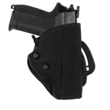 Kabura pasowa nylonowa st2 z systemem bezpieczeństwa do glock 17/22 - czarna - vega holster lewy