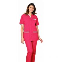 Tunique Femme Manches Courtes Suzie Rose Et Blanc - Snv - Taille Xl - Vet Sécurité