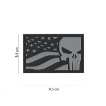 Patch 3d Pvc Punisher Usa Flag Grey - 101 Inc - Vet Sécurité