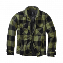 Veste En Flanelle Matelassée Noir/olive - Brandit - Taille L - Vet Sécurité