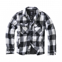 Veste En Flanelle Matelassée Blanc/noir - Brandit - Taille M - Vet Sécurité