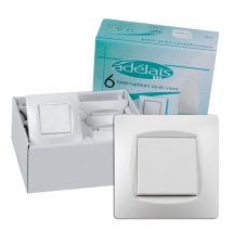 Adelais - Lot De 6 Interrupteurs Va Et Vient Monobloc À Vis - Blanc