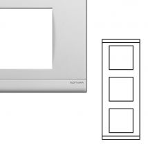 Norvika - Plaque Triple Verticale Entraxe 71mm - Blanc mat