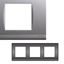 Norvika - Plaque Triple Horizontale Entraxe 71mm - Gris alu