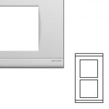 Norvika - Plaque Double Verticale Entraxe 57mm - Blanc mat