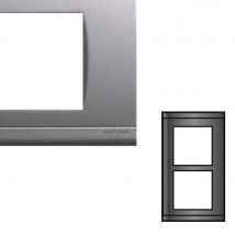 Norvika - Plaque Double Verticale Entraxe 57mm - Gris alu