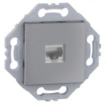 Noane - Prise Rj45 Murale Cat. 6 Simple - Gris alu