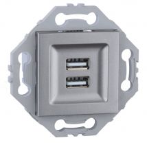 Noane - Prise Usb Murale Encastrable 5v Type A - Gris alu