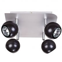 Woltz - Plafonnier Patère Orientable Bowl Gu10 4x35w - Noir