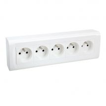 Norvika - Bloc 5 Prises 2p+t - Blanc mat