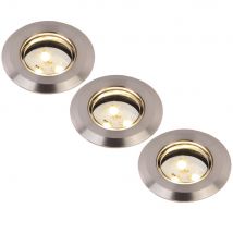 Woltz - Lot De 3 Spots Extérieur Terrasse À Encastrer Led Ip67 - Acier inoxydable (Inox)