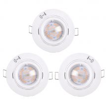 Woltz - Lot De 3 Spots Encastrables Orientables Led 35w Rond - Blanc
