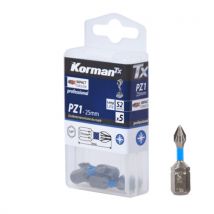 Korman TX - Jeu De 5 Embouts Pozidriv Impact Torsion Pz1 25mm