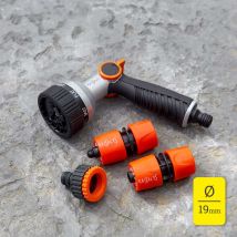 Krisalys - Kit Arrosage : Pistolet 7 Jets + 2xraccords Rapides 19mm + 1x Nez De Robinet