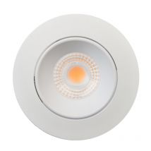 Woltz - Spot Encastrable Orientable Variable 7w Led Cob Rond Crealys - Aluminium - Blanc