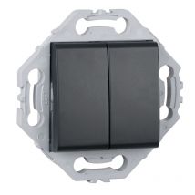 Noane - Double Poussoir + Support Anthracite - Gris anthracite