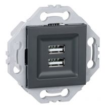 Noane - Prise Chargeur Usb + Support Anthracite - Gris anthracite