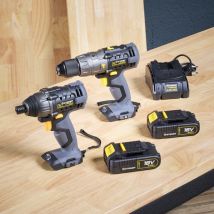 Steiner - Pack Sans Fil 18v Perceuse À Percussion + Visseuse À Choc + 2 Batteries + 1 Chargeur