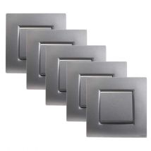 Noane - Lot De 5 Interrupteurs Va Et Vient Complets - Gris