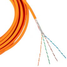 Ohmtec - Câble Réseau Rj45 4 Paires Catégorie 6 - F/ftp 23 Awg - Bobine 100m - Orange