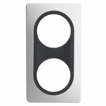 Ohmtec - Epure Plaque Double Insert Anthracite Mat - Blanc