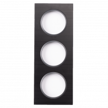 Ohmtec - Epure Plaque Triple Métal Brossé Insert Anthracite - Noir brossé
