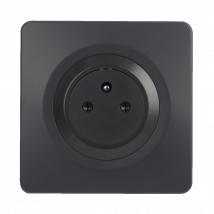 Ohmtec - Epure Prise 2p+t Affleurante Complet Anthracite + Griffes De Fixation - Gris anthracite