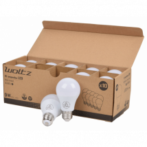Woltz - Lot De 10 Ampoules Led Smd E27 A60 7w Chaud - Plastique + Aluminium - Blanc