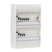 Nalto - Tableau Électrique Équipé Et Câblé Nf Logement T2 À T3 Neuf 2 Différentiels + 8 Disjoncteurs Auto 4.5ka + 1 Prise 2p+t 16a