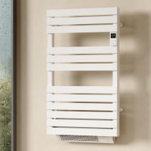 Atenza - Sèche-serviette Électrique 500w Barres Plates Fil Chauffant + Soufflerie - - Blanc
