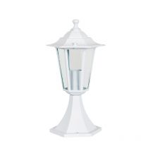 BricolageDirect - Borne Lumineuse Extérieure 60w Max E27 Fonte he Loan - Fonte d'aluminium - Blanc