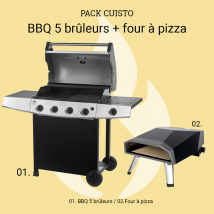 Roster - Pack Barbecue 5 Feux Gaz + Four À Pizza Gaz
