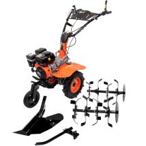 St Pierre du Champ - Motoculteur - Motobineuse Thermique Essence 8cv - 223cc À Engrenages + 8 Fraises + 2 Roues + Buteur