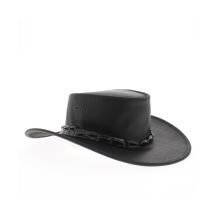 Chapeau Eureka cuir buffle noir - Jacaru - L - 58/59 cm - Cuir - Australie