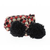 Echarpe avec pompon rouge