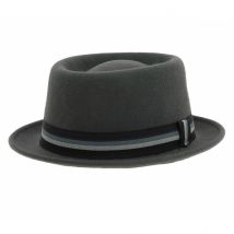 Chapeau Porkpie Crooner - Anthracite - S - 54/55 cm - Feutre laine - Italie