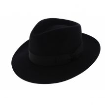 Chapeau Fédora Feutre poil de lapin Noir - Traclet - 59 cm - Feutre poil - République Tchèque