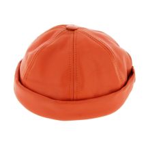 Bonnet Biker Cuir Corail - Bullet style Seven Jocker