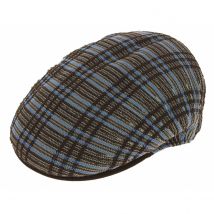 Casquette Plate Rib Plaid 504 Marron - Kangol - XL - 60/61 cm - polyester/modacrylique - Taiwan